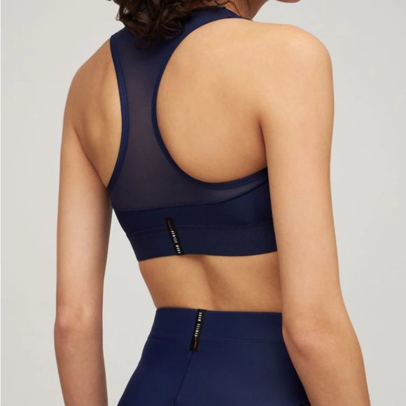 NWT Adam Selman Sport Sheer Racer Bra in Midnight Blue Size Medium - Picture 5 of 10